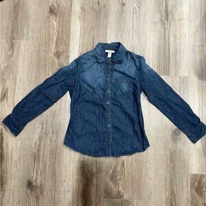 Banana Republic Women’s Blue Denim Long Sleeve Button Up, Size Small